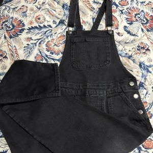 Black Denim Overalls